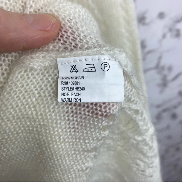 Hale Bob Knit Mohair Cardigan Floral Detail